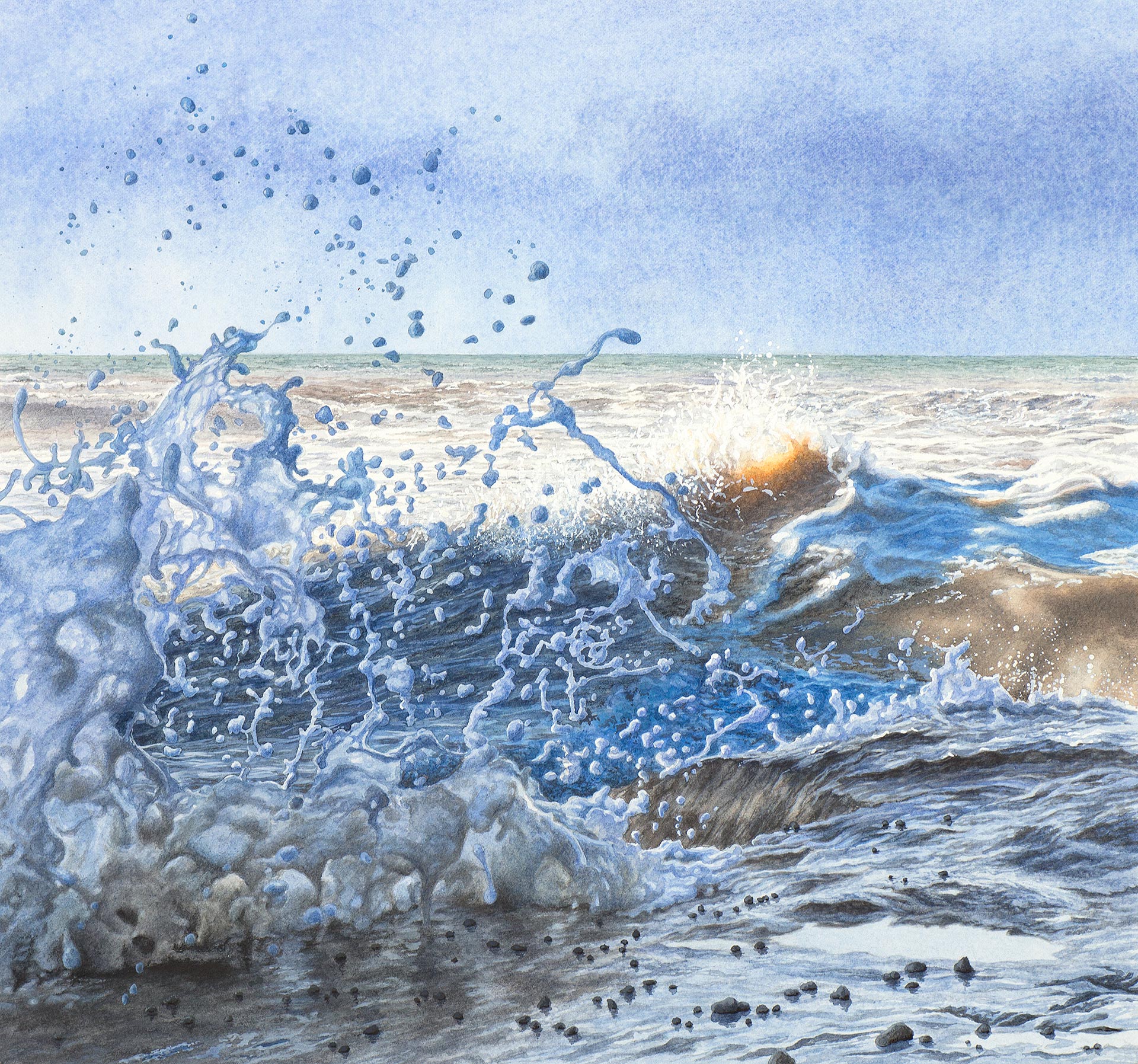Wave painting by Felicity Flutter