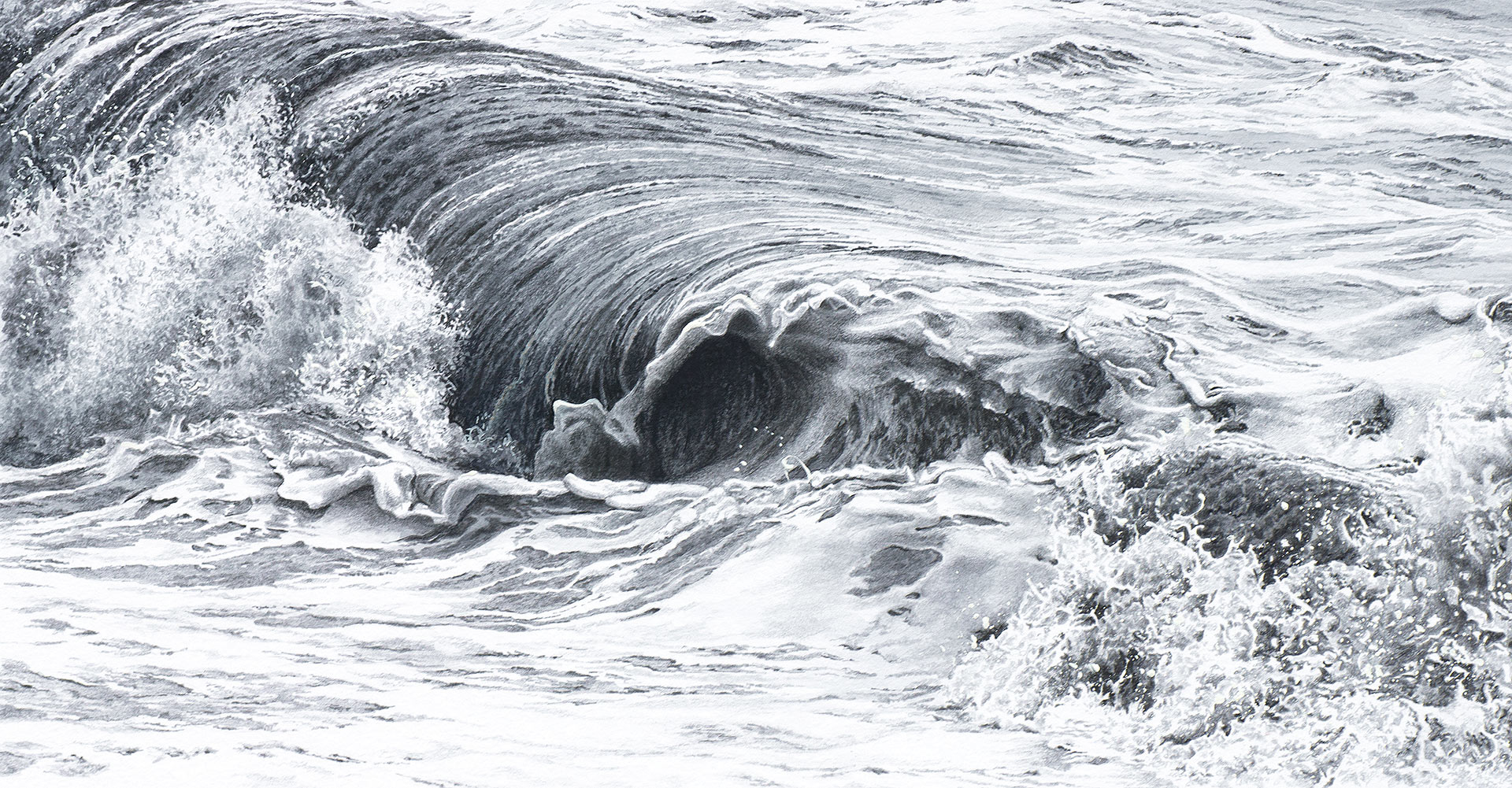 Hollow Wave. Painting by Felicity Flutter