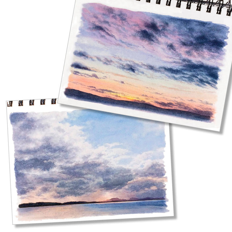 Sketchbook paintings by Felicity Flutter