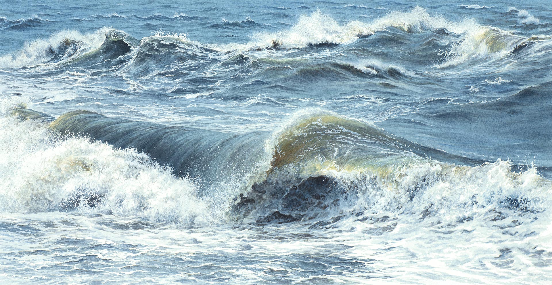 Wave painting by Felicity Flutter 